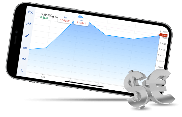 Euro and Dollar symbols in mobile app. Euro and Dollar symbols in mobile app.
