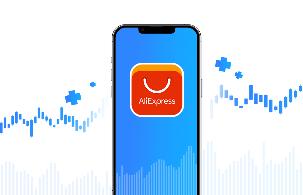 An illustration of the Alibaba app appearing on a mobile phone with charts and graphs around it. An illustration of the Alibaba app appearing on a mobile phone with charts and graphs around it.