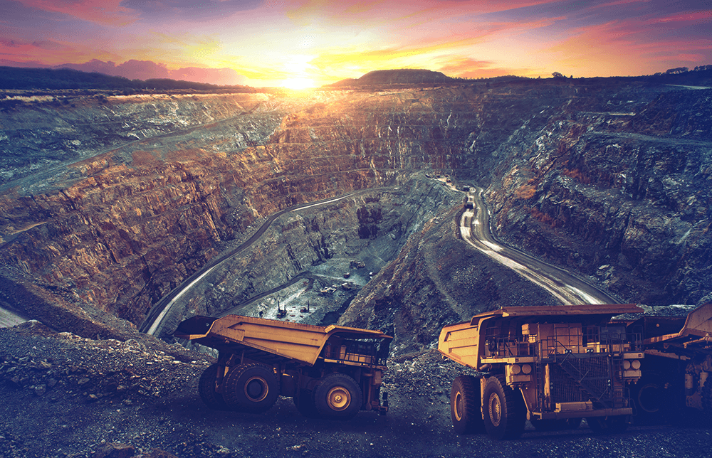 An image of mineral mining trucks. An image of mineral mining trucks.