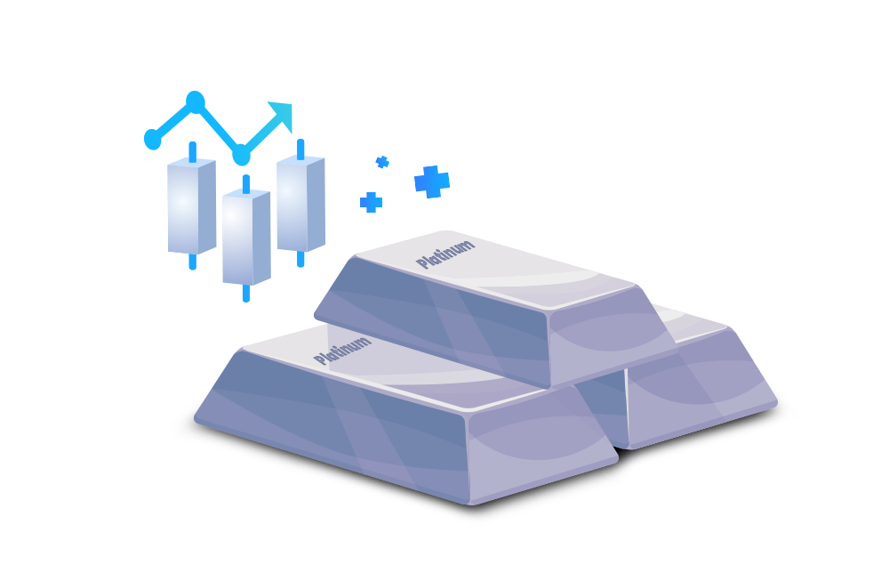 an illustration of platinum bars an illustration of platinum bars