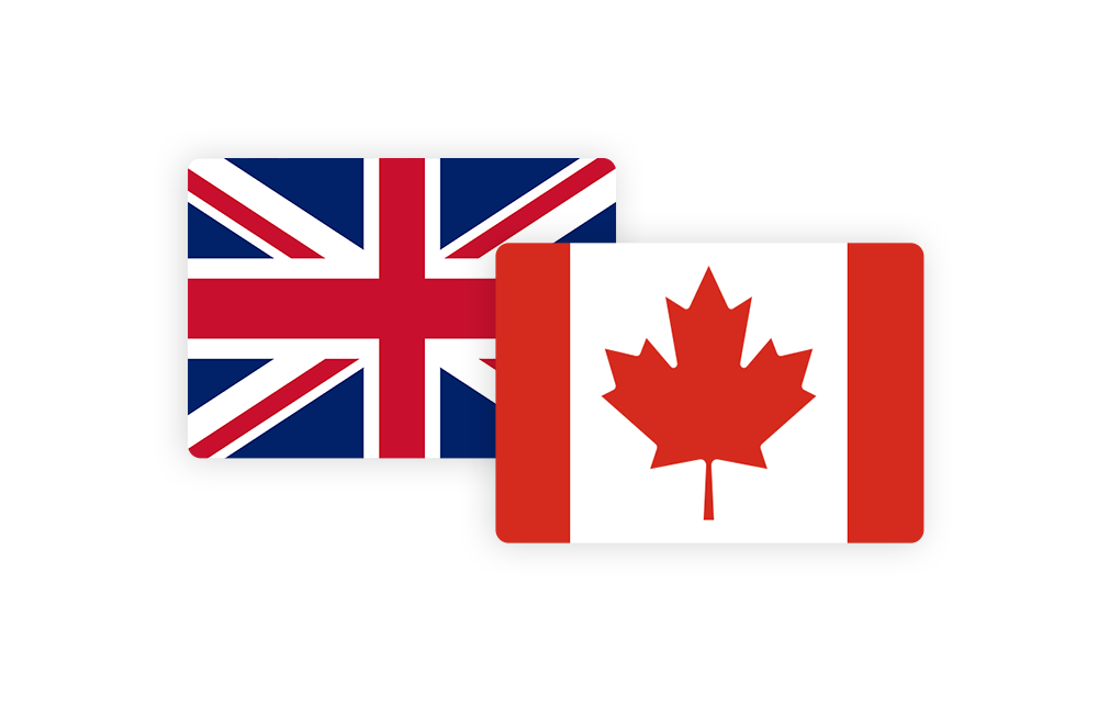 An illustration of the British and Canadian flags An illustration of the British and Canadian flags